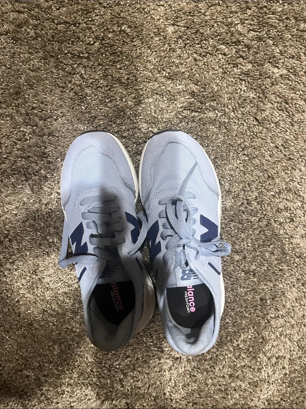 Light Gray new balance Athletic Sneakers with Navy Accents